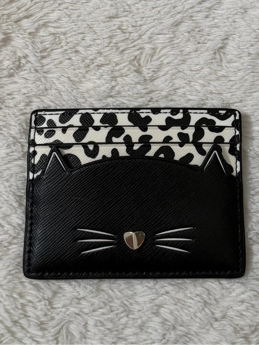 Kate Spade Meow Cat Small Slim Card Holder NWOT